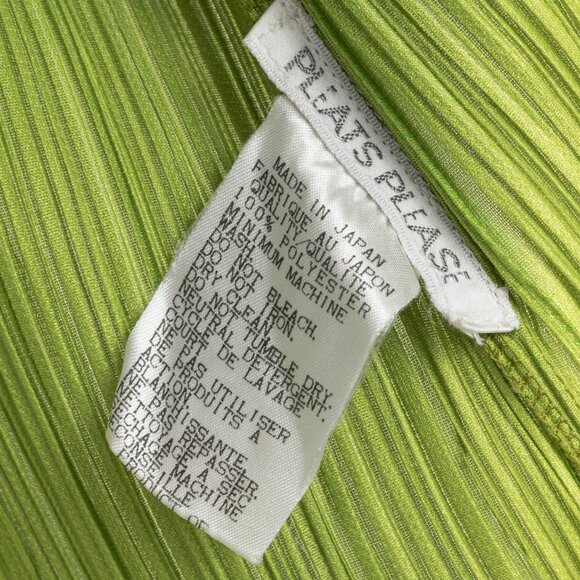 Pleats Please Issey Miyake Lime-Green Open-Front Cardigan - Picture 6 of 7